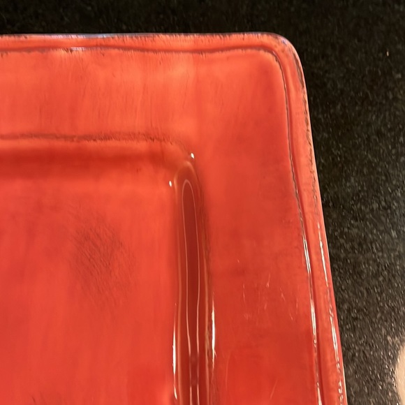 "ELITE"  Square Serving Platter / Charger "RHAPSODY - Salmon" by Gibson - Picture 2 of 7